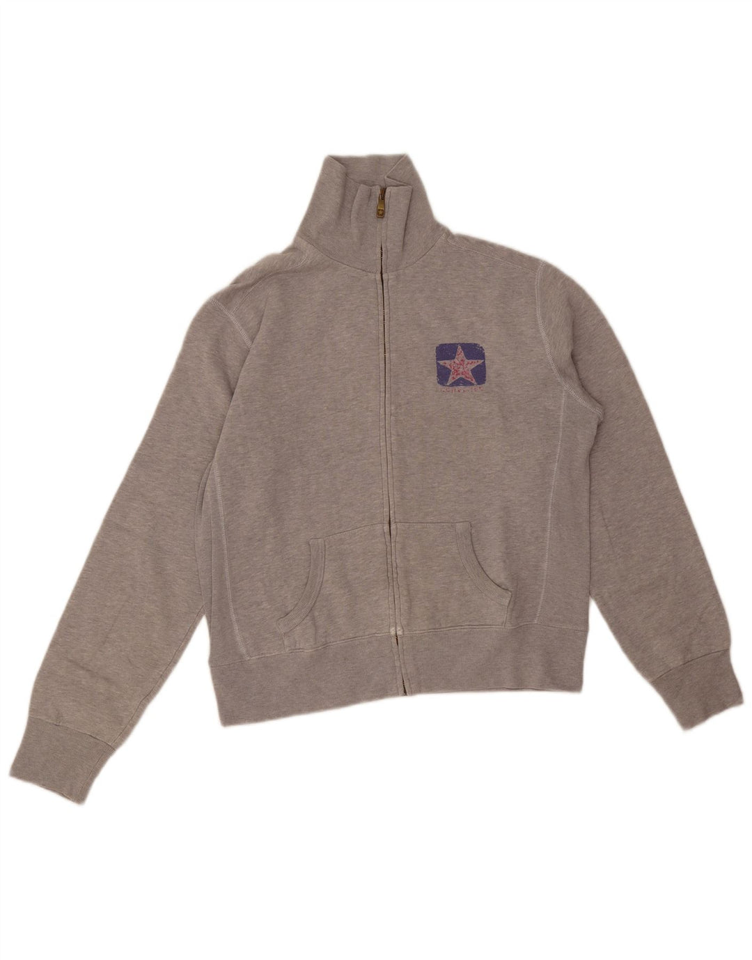 Converse Womens Tracksuit Top Jacket UK 16 Large Grey