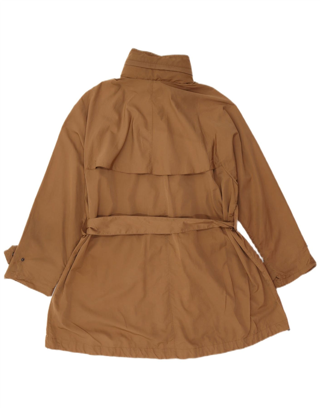 Zara Womens Hooded Oversized Trench Coat UK 10 Small Brown Polyester