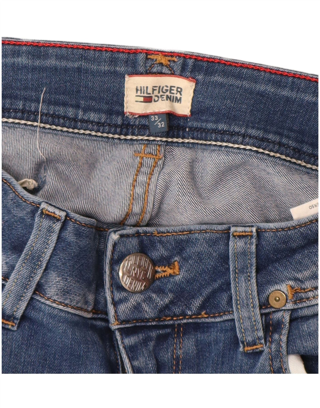 Tommy Hilfiger Womens Straight Jeans W33 L26 Blue Cotton