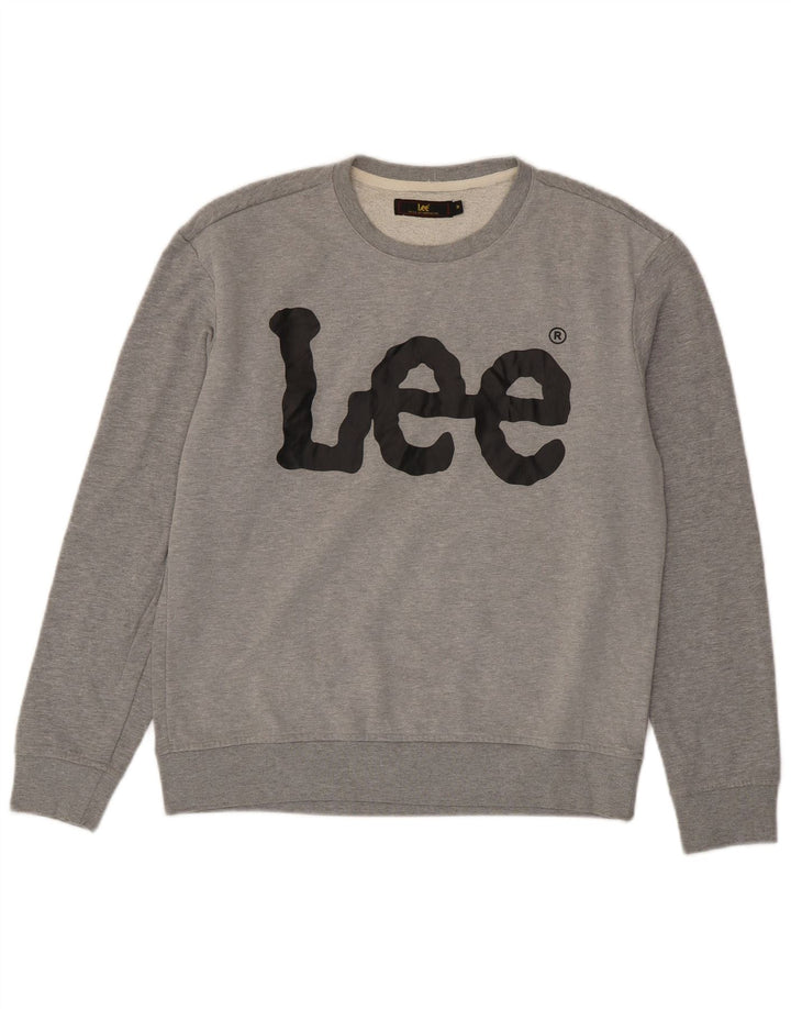 Lee Mens Graphic Sweatshirt Jumper Medium Grey Cotton