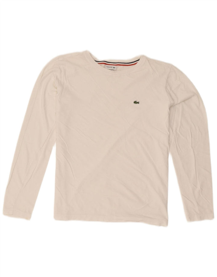 Lacoste Boys Top Long Sleeve 15-16 Years White Cotton