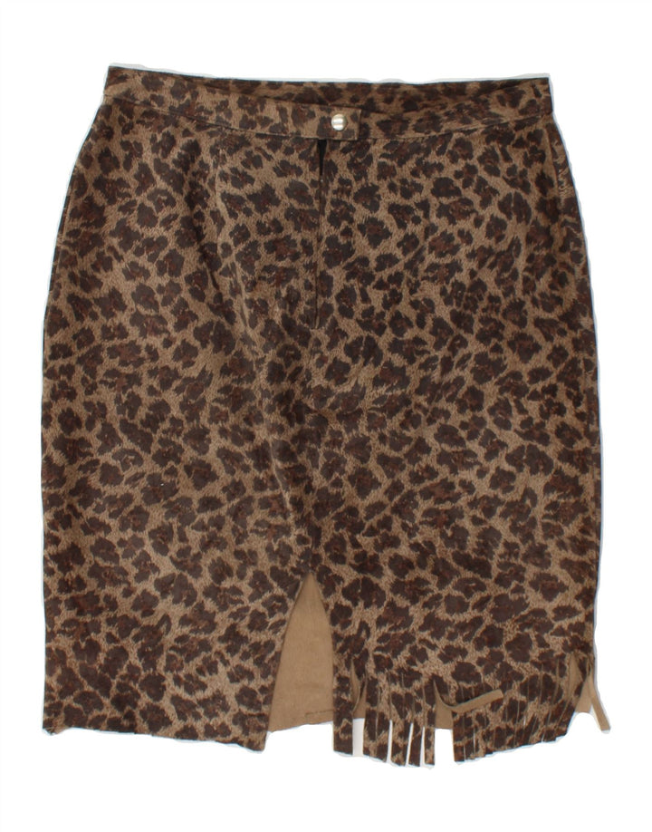 VINTAGE Womens Pencil Skirt W29 Medium Brown Animal Print Vintage Vintage and Second-Hand Vintage from Messina Hembry 