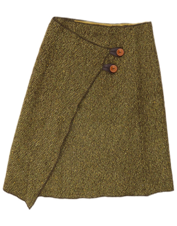 Penny Black Womens Wrap Skirt UK 6 XS W30 Green Wool