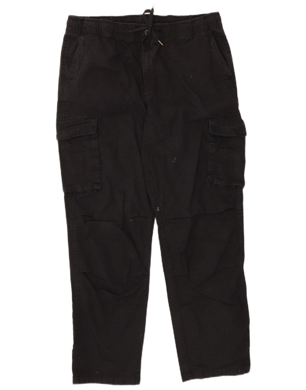 Esmara Mens Straight Cargo Trousers Large W34 L30 Black Cotton