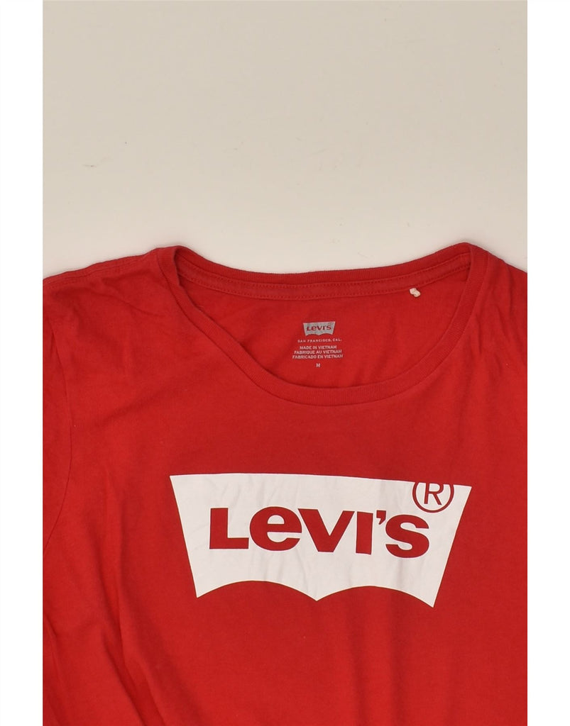 LEVI'S Womens Graphic T-Shirt Top UK 14 Medium Red Cotton | Vintage Levi's | Thrift | Second-Hand Levi's | Used Clothing | Messina Hembry 