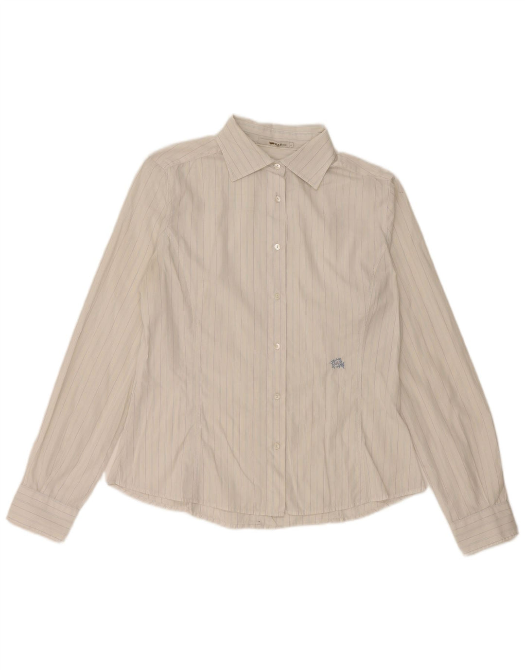 Gas Womens Shirt UK 16 Large White Striped