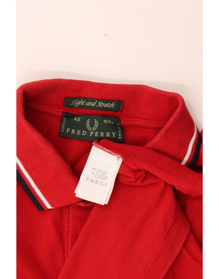 Fred Perry Mens Polo Shirt Medium Red Cotton