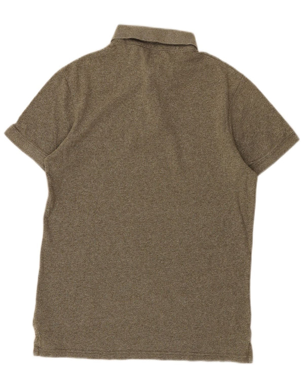 Jack Wills Mens Polo Shirt XS Khaki Flecked Cotton