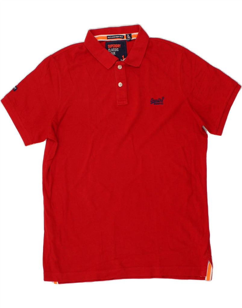 SUPERDRY Mens Slim Polo Shirt 3XL Red Cotton | Vintage Superdry | Thrift | Second-Hand Superdry | Used Clothing | Messina Hembry 