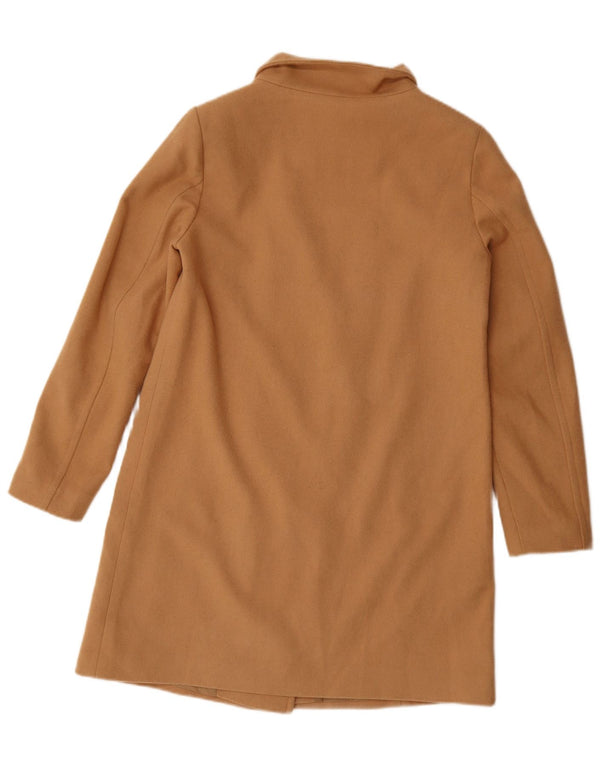 United Colors of Benetton Womens Overcoat UK 8 Small Beige Wool