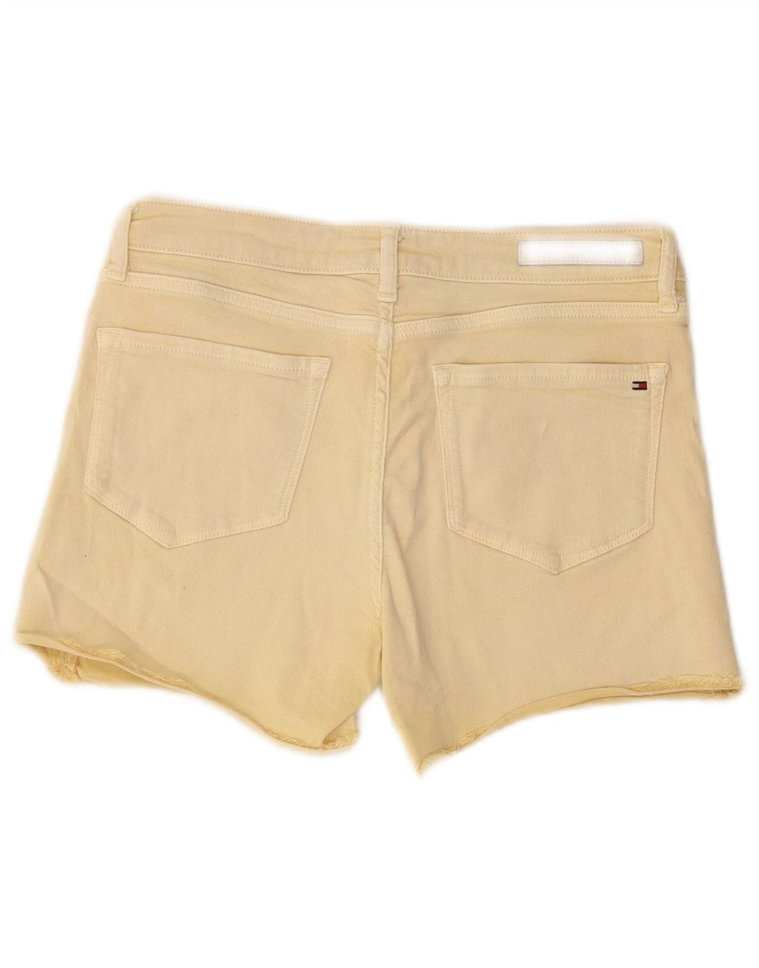 Tommy Hilfiger Womens Distressed Denim Shorts W28 Medium Yellow Cotton