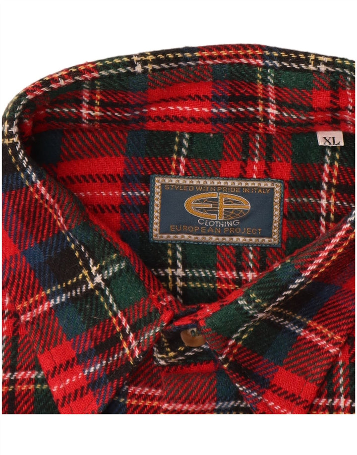 EUROPEAN PROJECT Mens Flannel Shirt XL Red Check