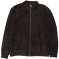Christian Berg Mens Bomber Suede Jacket UK 38 Medium Navy Blue Suede