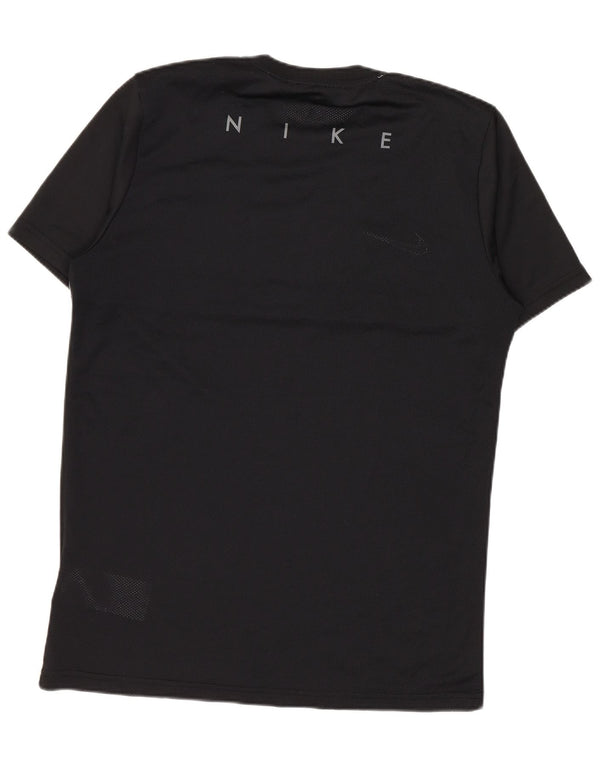 Nike Mens Dri Fit T-Shirt Top Medium Black Colourblock Polyester
