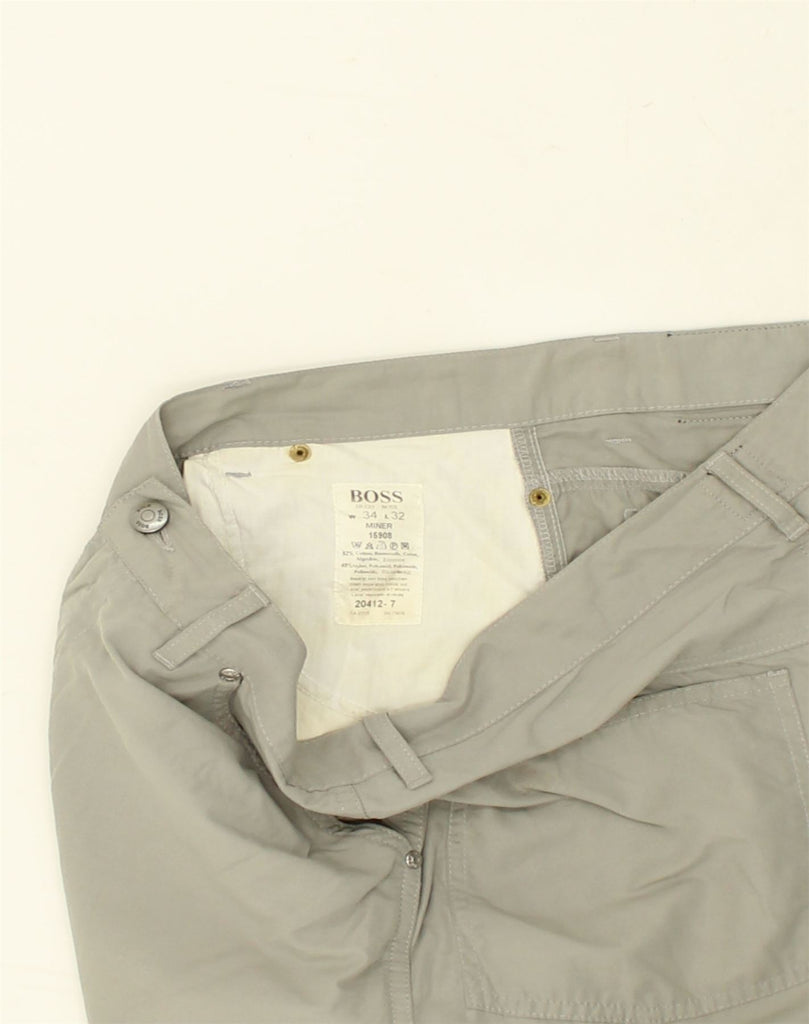 HUGO BOSS Womens Miner Straight Chino Trousers W34 L32 Grey Cotton | Vintage Hugo Boss | Thrift | Second-Hand Hugo Boss | Used Clothing | Messina Hembry 