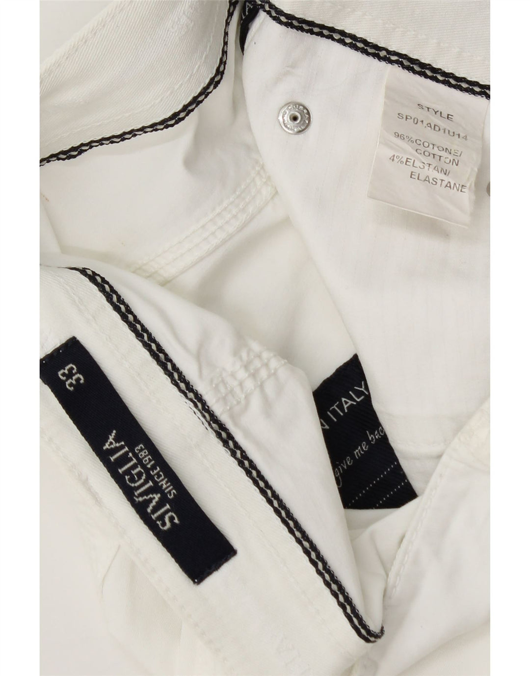 SIVIGLIA Mens Bermuda Shorts W33 Medium White Cotton
