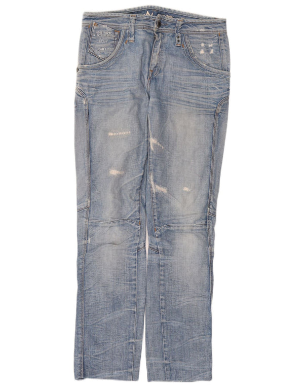 G-Star Womens Distressed Straight Jeans W30 L29 Blue
