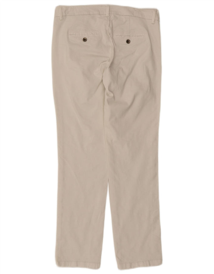 GUESS Womens Straight Chino Trousers W30 L27 Off White Cotton