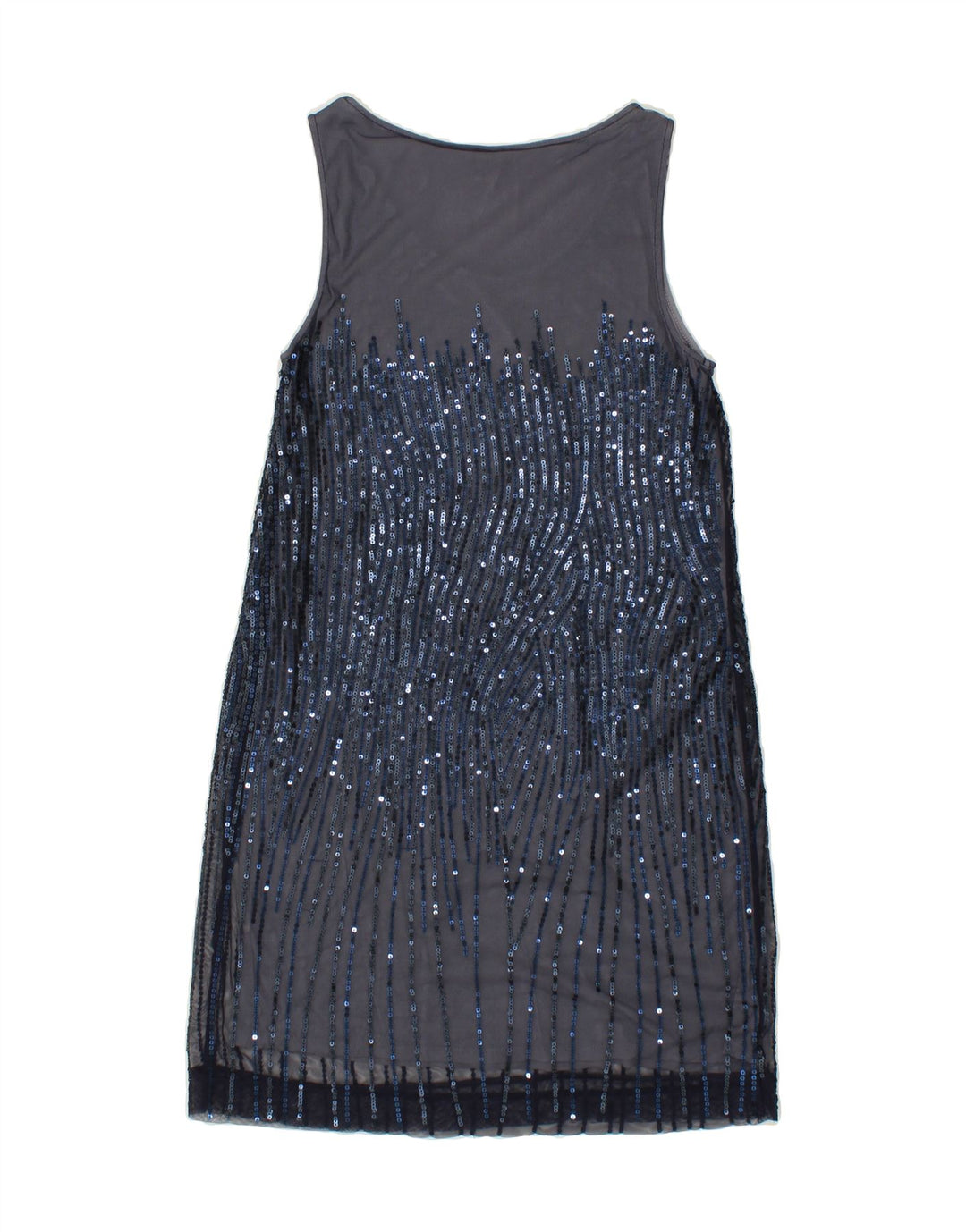 MONSOON Womens Sleeveless Sheath Dress UK 12 Medium  Navy Blue Nylon Vintage Monsoon and Second-Hand Monsoon from Messina Hembry 