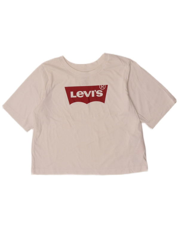 Levi's Girls Crop Graphic T-Shirt Top 15-16 Years White Cotton