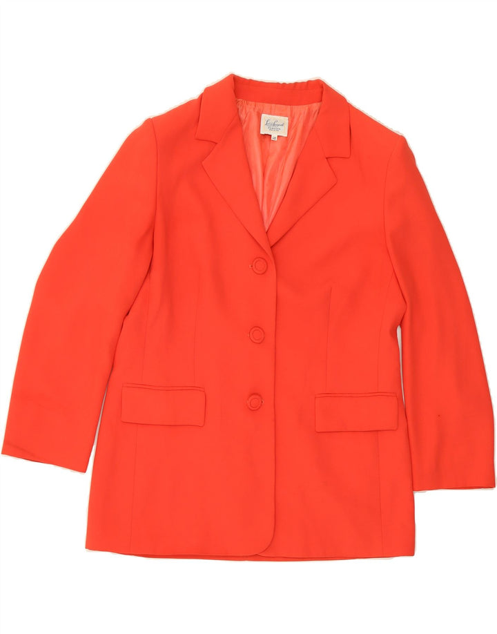 LUISA SPAGNOLI Womens Longline 3 Button Blazer Jacket IT 48 XL Red Acetate Vintage Luisa Spagnoli and Second-Hand Luisa Spagnoli from Messina Hembry 