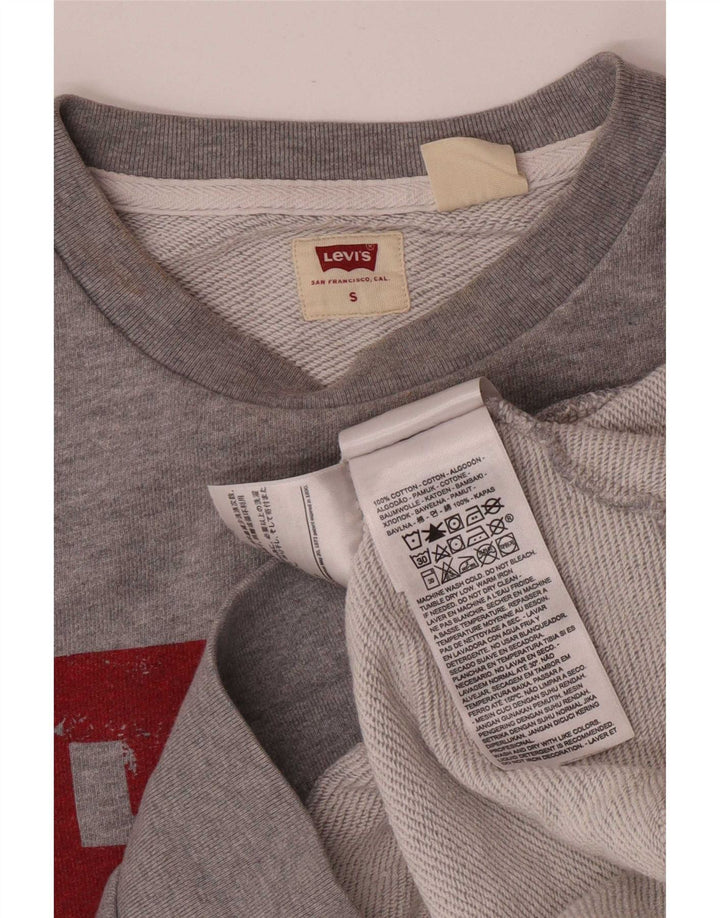 Levi's Mens Graphic Sweatshirt Jumper Small Grey Cotton