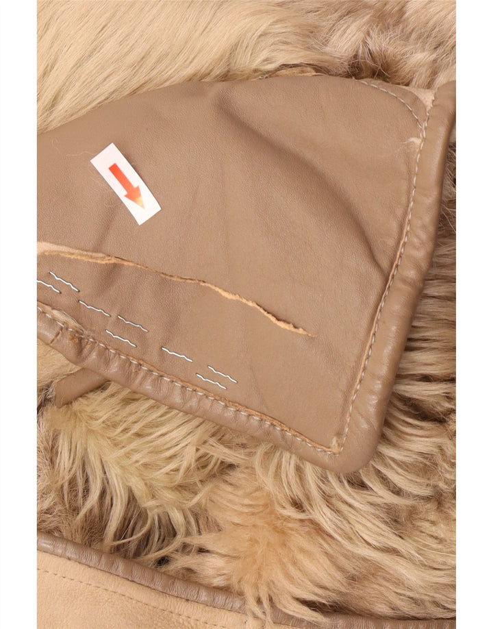 Vintage Womens Shearling Coat UK 14 Medium Brown Shearling