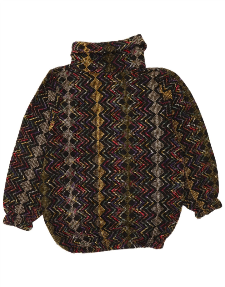 Vintage Womens Roll Neck Jumper Sweater UK 20 2XL Multicoloured Retro