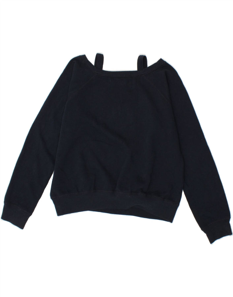 ABERCROMBIE & FITCH Girls Graphic Sweatshirt Jumper 13-14 Years Navy Blue Vintage Abercrombie & Fitch and Second-Hand Abercrombie & Fitch from Messina Hembry 