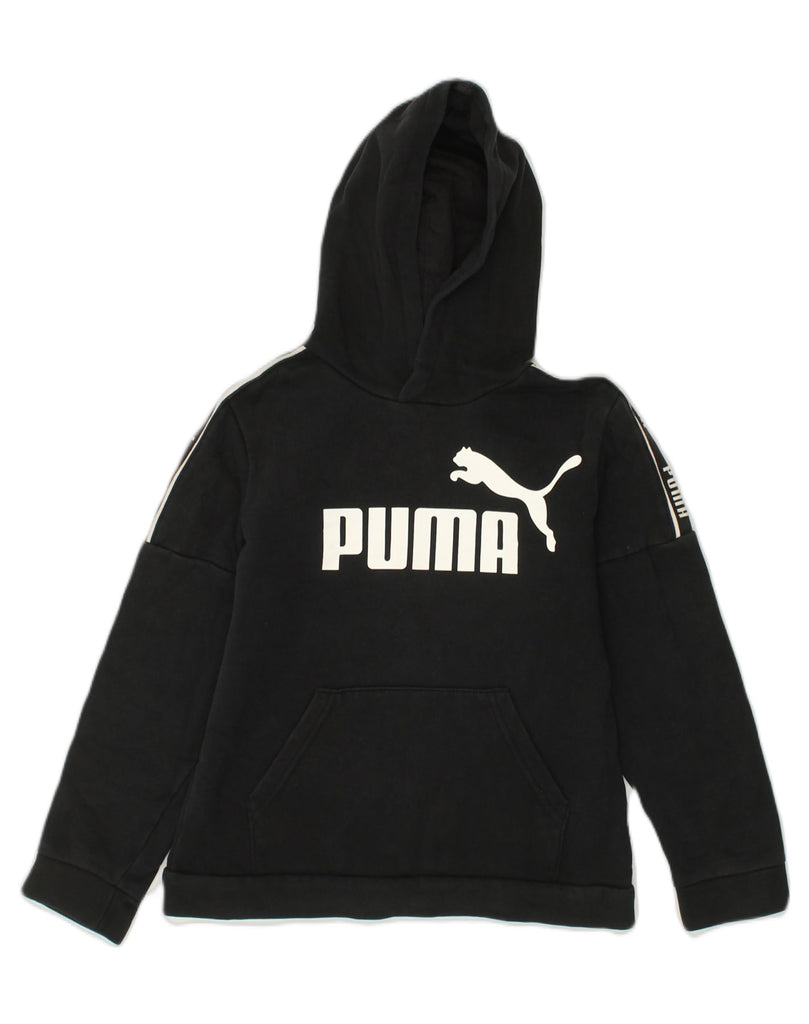 PUMA Girls Graphic Hoodie Jumper 11-12 Years Large  Black | Vintage Puma | Thrift | Second-Hand Puma | Used Clothing | Messina Hembry 