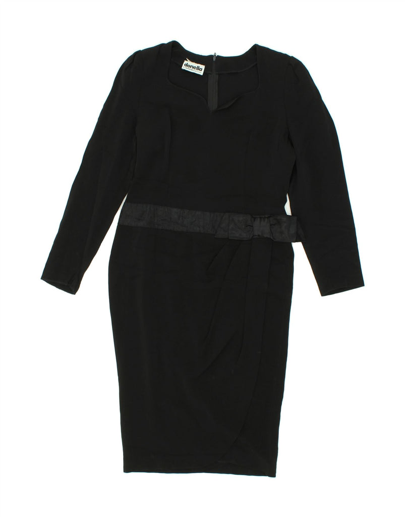 MIMMINA Womens Long Sleeve Sheath Dress UK 12 Medium Black Vintage MIMMINA and Second-Hand MIMMINA from Messina Hembry 