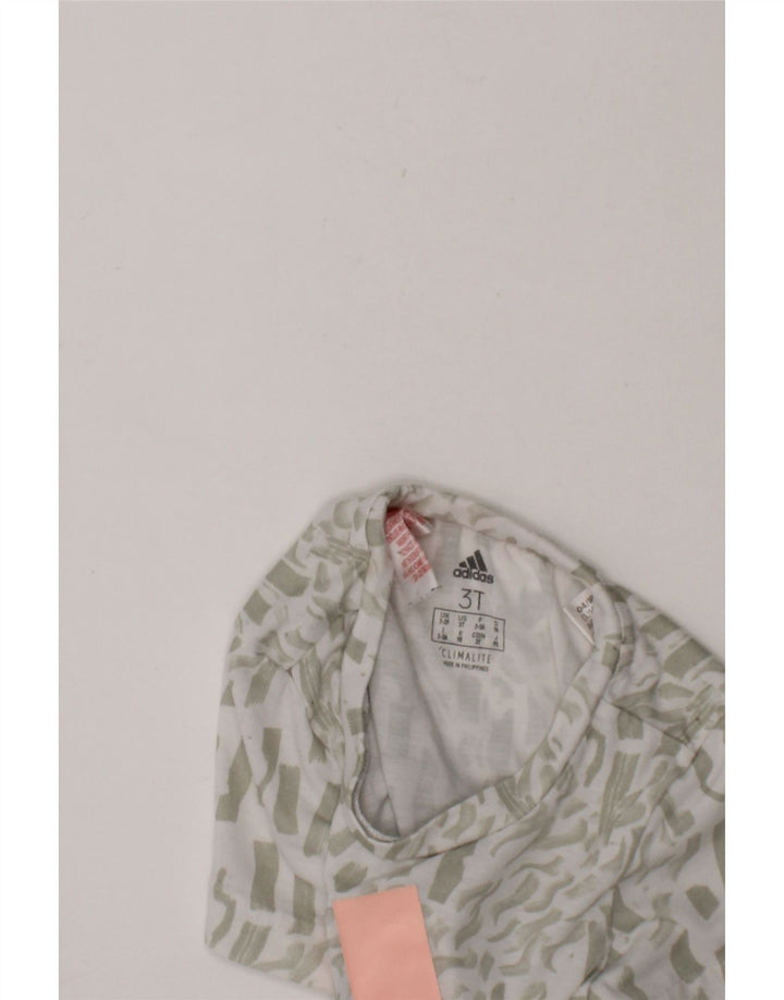 ADIDAS Girls Climalite Graphic T-Shirt Top 2-3 Years Grey Polyester Vintage Adidas and Second-Hand Adidas from Messina Hembry 
