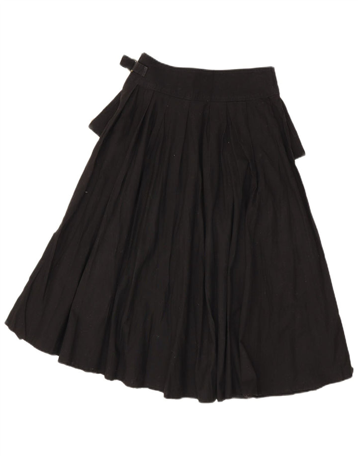 Vintage Womens Flared Skirt Small W26 Black Cotton