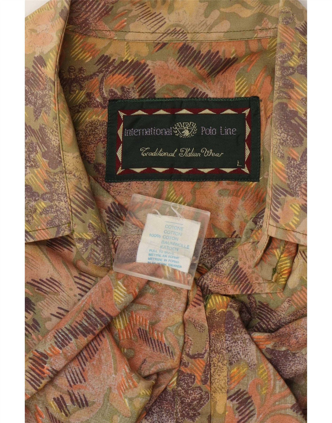 Vintage Mens Short Sleeve Shirt Large Multicoloured Paisley Cotton