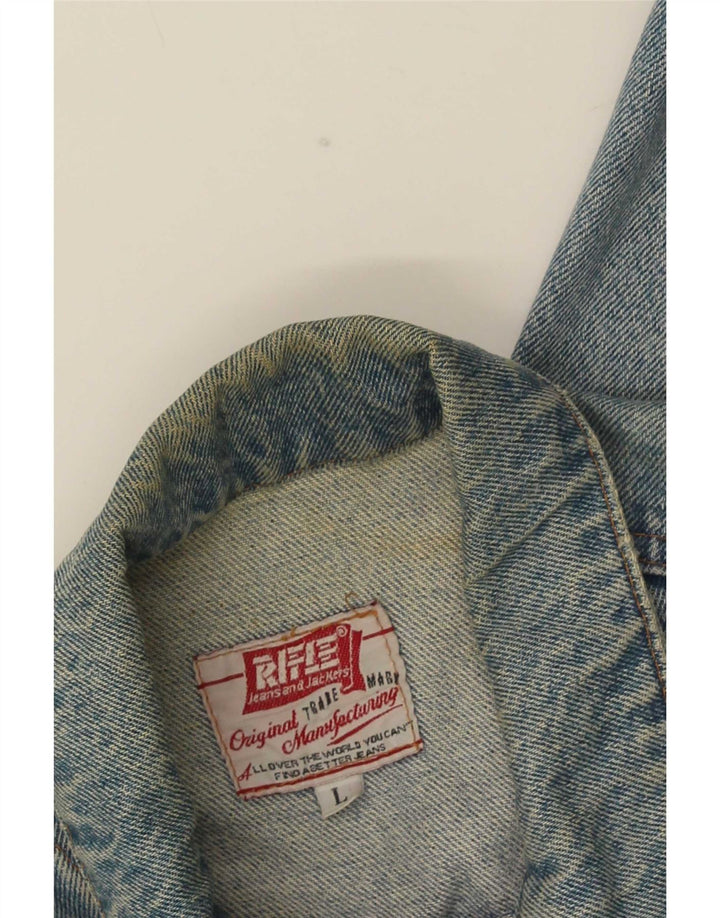 Rifle Mens Denim Jacket UK 40 Large Blue