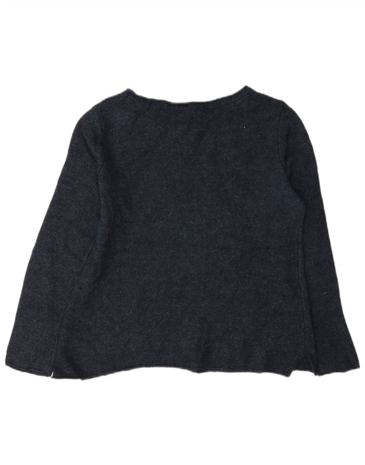 White Stuff Womens Boat Neck Jumper Sweater UK 12 Medium Navy Blue Viscose