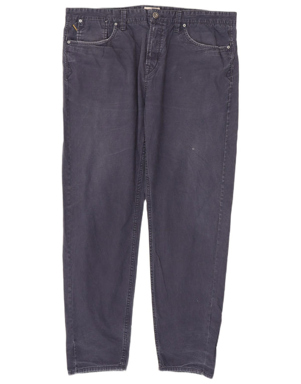Timberland Mens Straight Casual Trousers W38 L32 Navy Blue Cotton