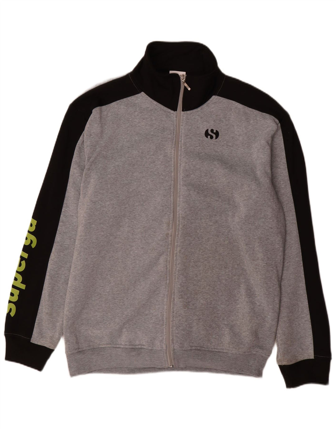 Superga Mens Graphic Tracksuit Top Jacket 2XL Grey Colourblock Polyester