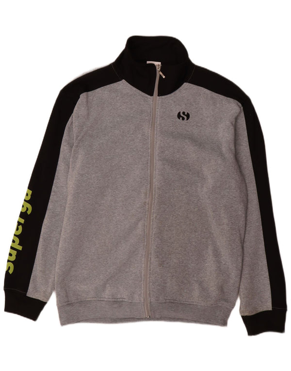 Superga Mens Graphic Tracksuit Top Jacket 2XL Grey Colourblock Polyester