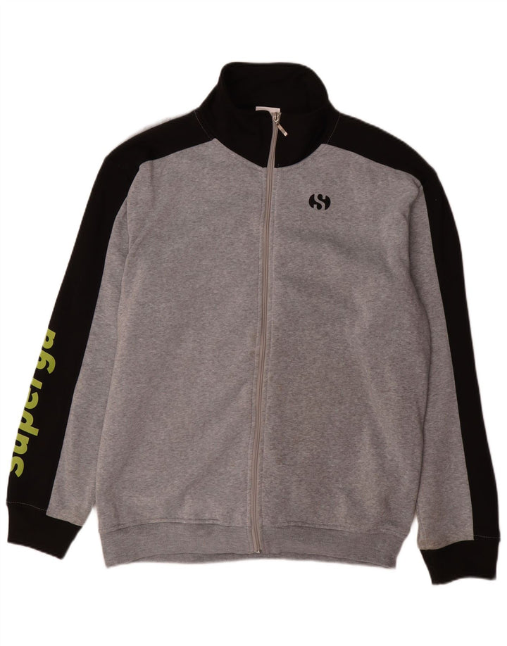 Superga Mens Graphic Tracksuit Top Jacket 2XL Grey Colourblock Polyester