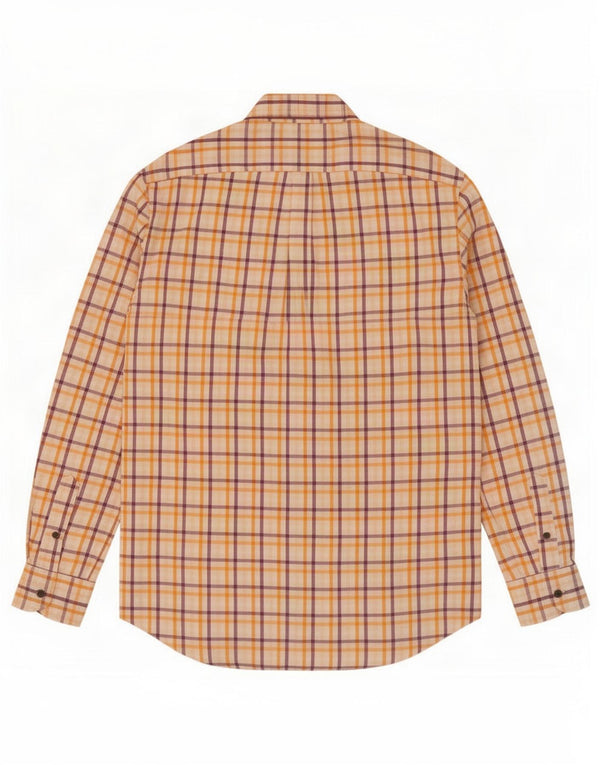 Harmont & Blaine Mens Shirt Large Orange Check Cotton