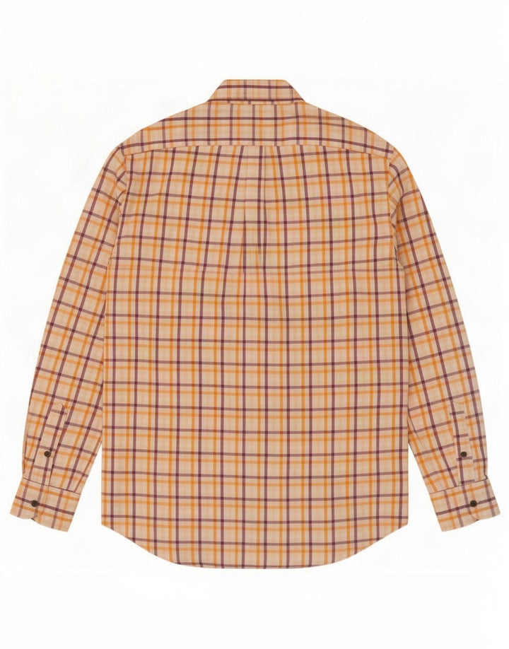 Harmont & Blaine Mens Shirt Large Orange Check Cotton