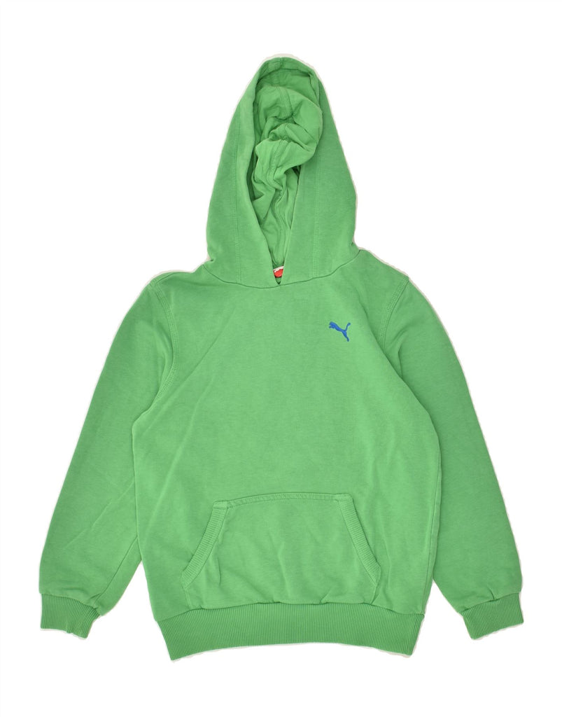 PUMA Boys Hoodie Jumper 9-10 Years Medium Green | Vintage Puma | Thrift | Second-Hand Puma | Used Clothing | Messina Hembry 