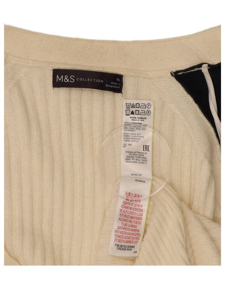 Marks & Spencer Womens Oversized Cardigan Sweater UK 18 XL White