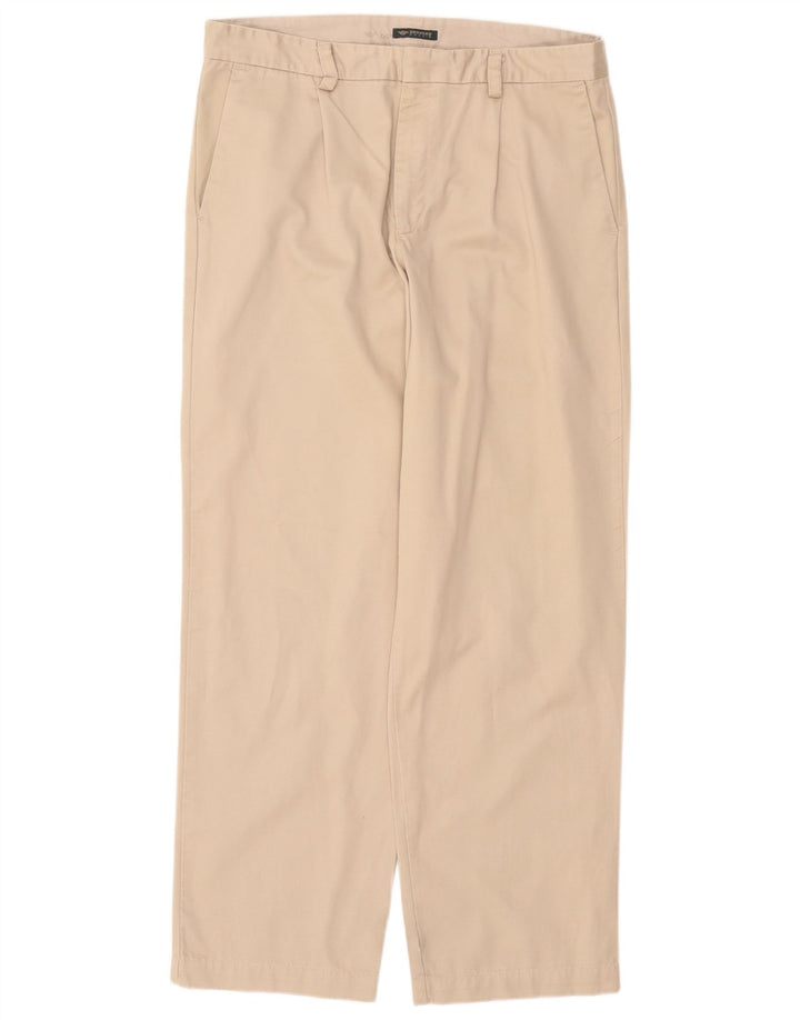 DOCKERS Mens Khakis Loose Fit Chino Trousers W34 L32 Beige