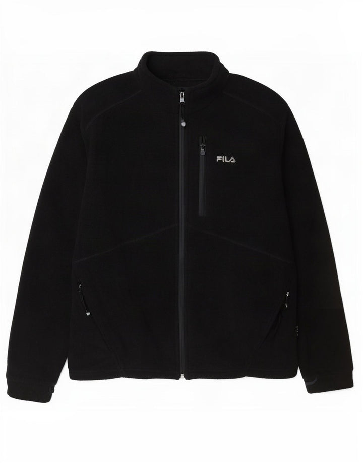 Fila Mens Liner Fleece Jacket UK 36 Small Black Polyester