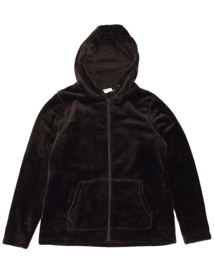 Mountain Warehouse Womens Hooded Fleece Jacket UK 14 Large Black Polyester