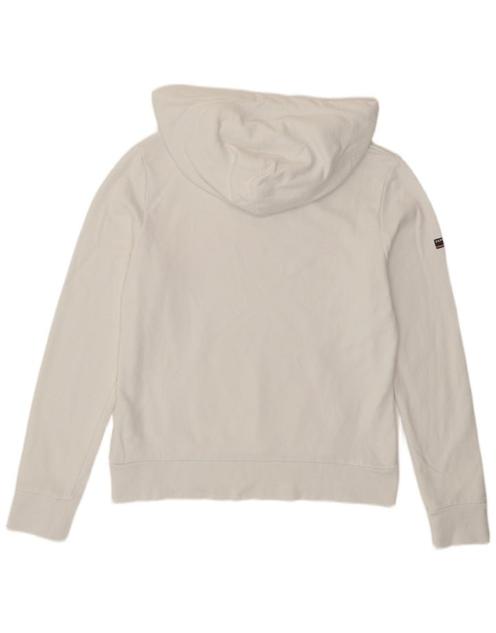 SUPERDRY Womens Hoodie Jumper UK 10 Small White Cotton Vintage Superdry and Second-Hand Superdry from Messina Hembry 