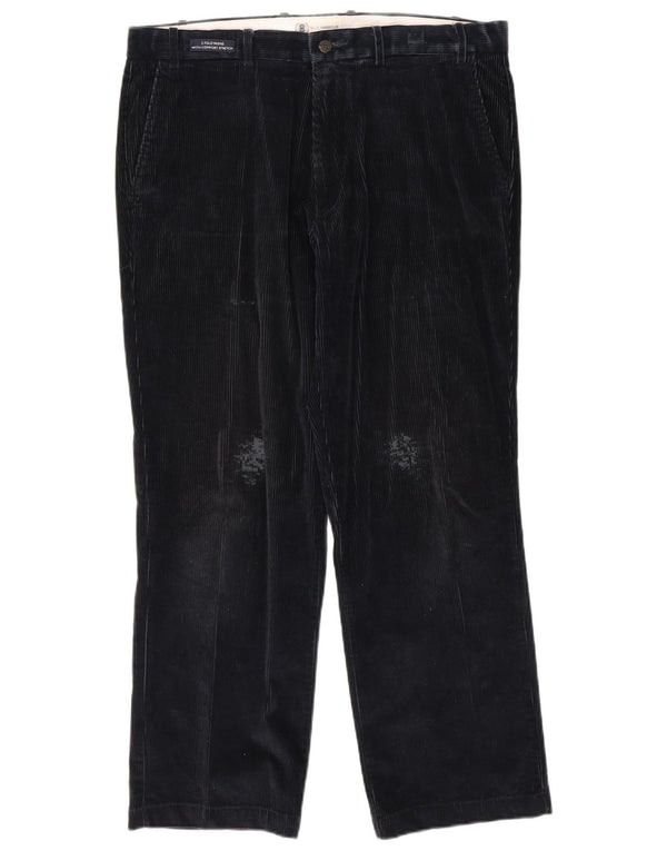 Marks & Spencer Mens Straight Corduroy Trousers W36 L29 Navy Blue Cotton