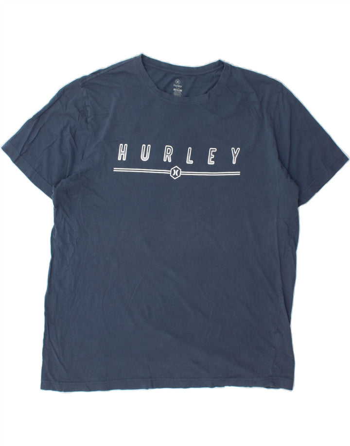 HURLEY Mens Graphic T-Shirt Top XL Navy Blue Vintage Hurley and Second-Hand Hurley from Messina Hembry 